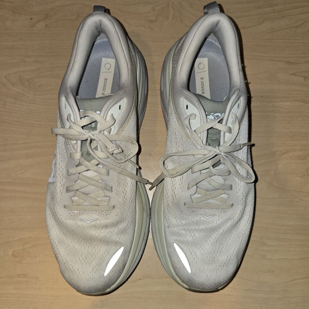 Size 12 D - Hoka One One HOKA Bondi 8 Oat Milk Barley Running Sneakers
